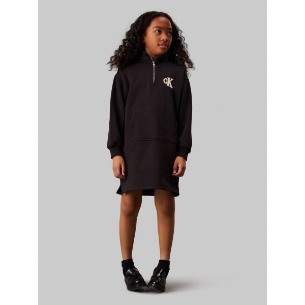 Calvin Klein Ck Black Teddy Monogram Zip Fleece Kjole - Str. 10 år