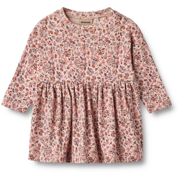 Wheat Pale Rose Flowers Jersey Kjole Emmy - Str. 12 mdr/80