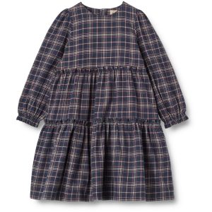 Wheat Navy Check Kjole Fanny - Str. 4 år/104