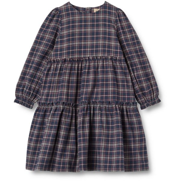 Wheat Navy Check Kjole Fanny - Str. 5 år/110